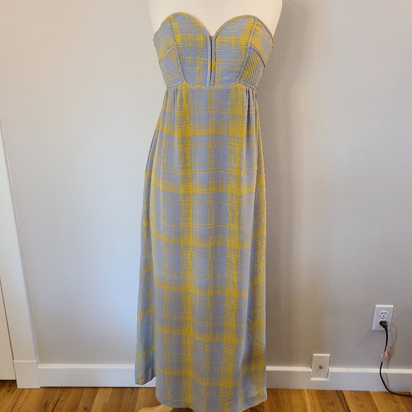 Anthro Maple Quilted Pastiche Silk Maxi Dress - Picture 2 of 11